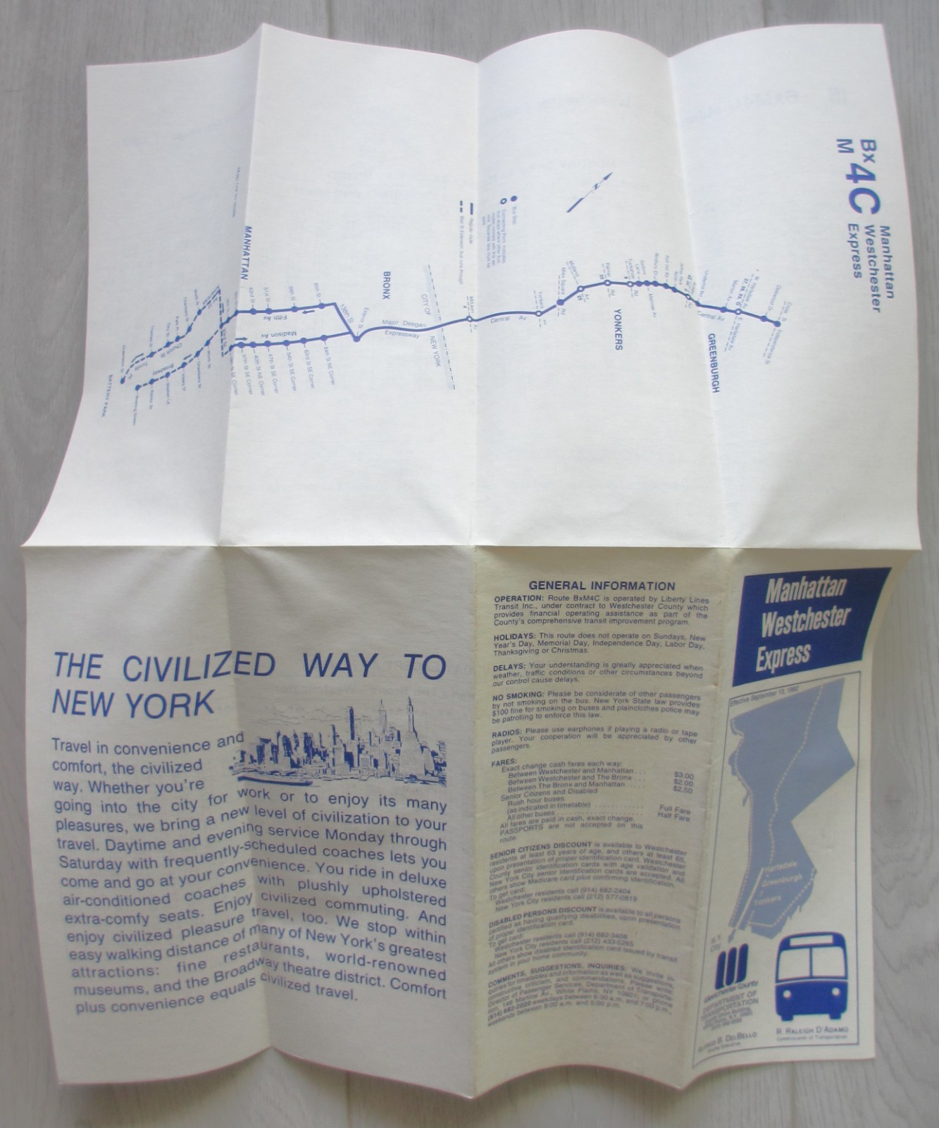 Lot of 2 1980s Westchester County DOT Bus Timetables Pleasantville New York NY