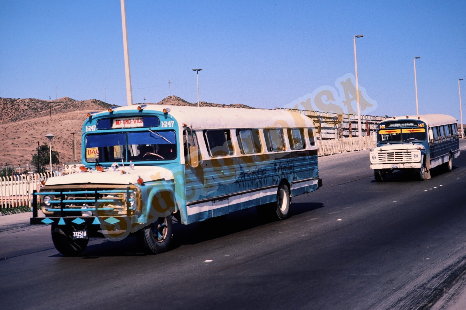 Vtg 1987 Bus Slide I-247 Tijuana Mexico X4A189