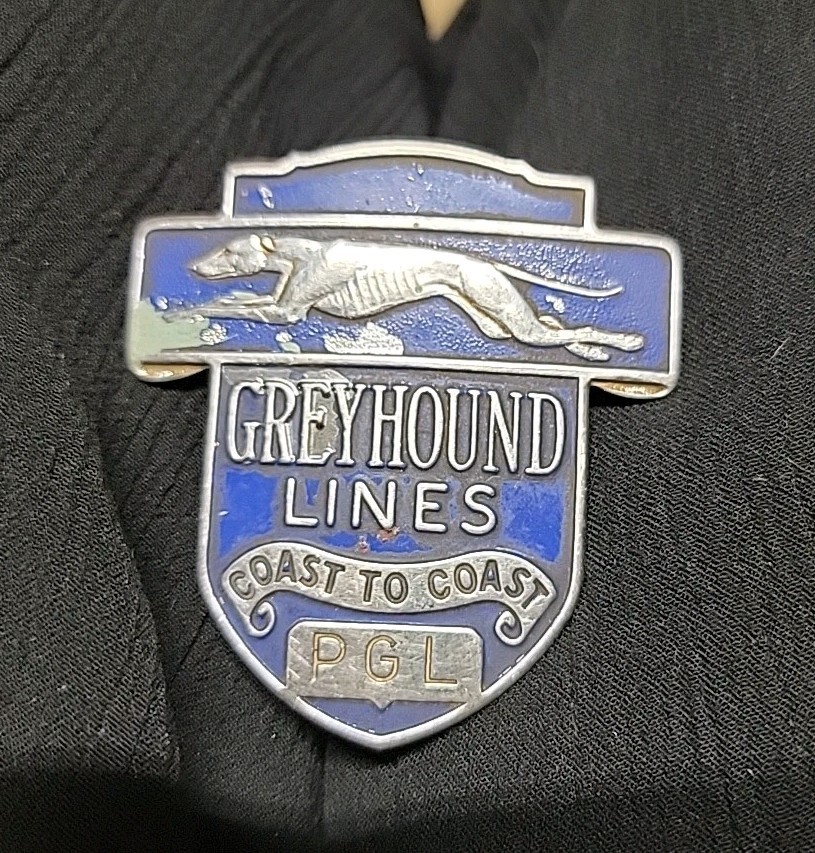 Vintage Greyhound Lines Driver’s Hat Badge Collectible