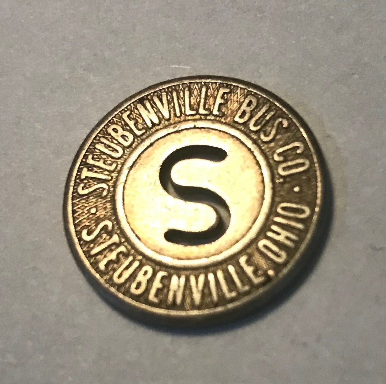 Vintage Steubenville Bus Co. Ohio Transit Zone Fare Token Atwood-Coffee OH835A