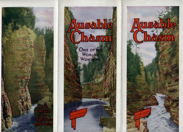 1920s Advertising Brochure of Ausable Chasm on New York – Montreal Hwy # 9