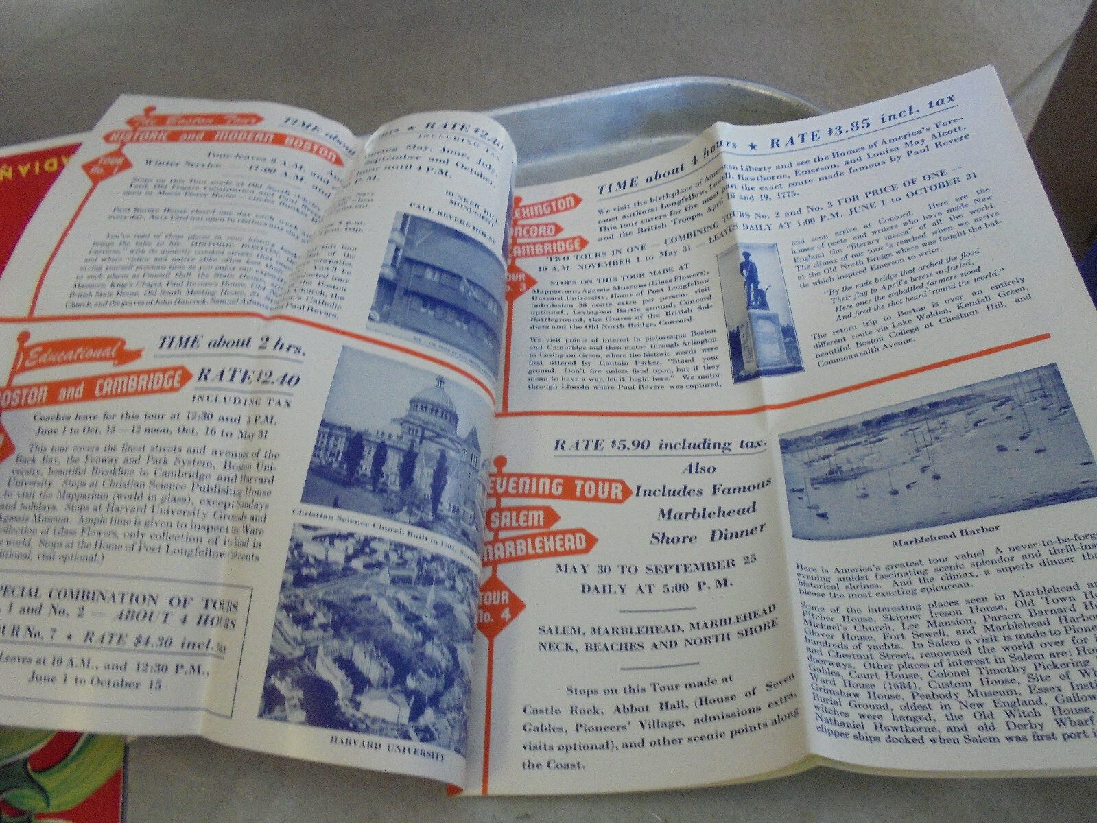 Vintage 1950’s The Gray Line brochure Seeing Boston