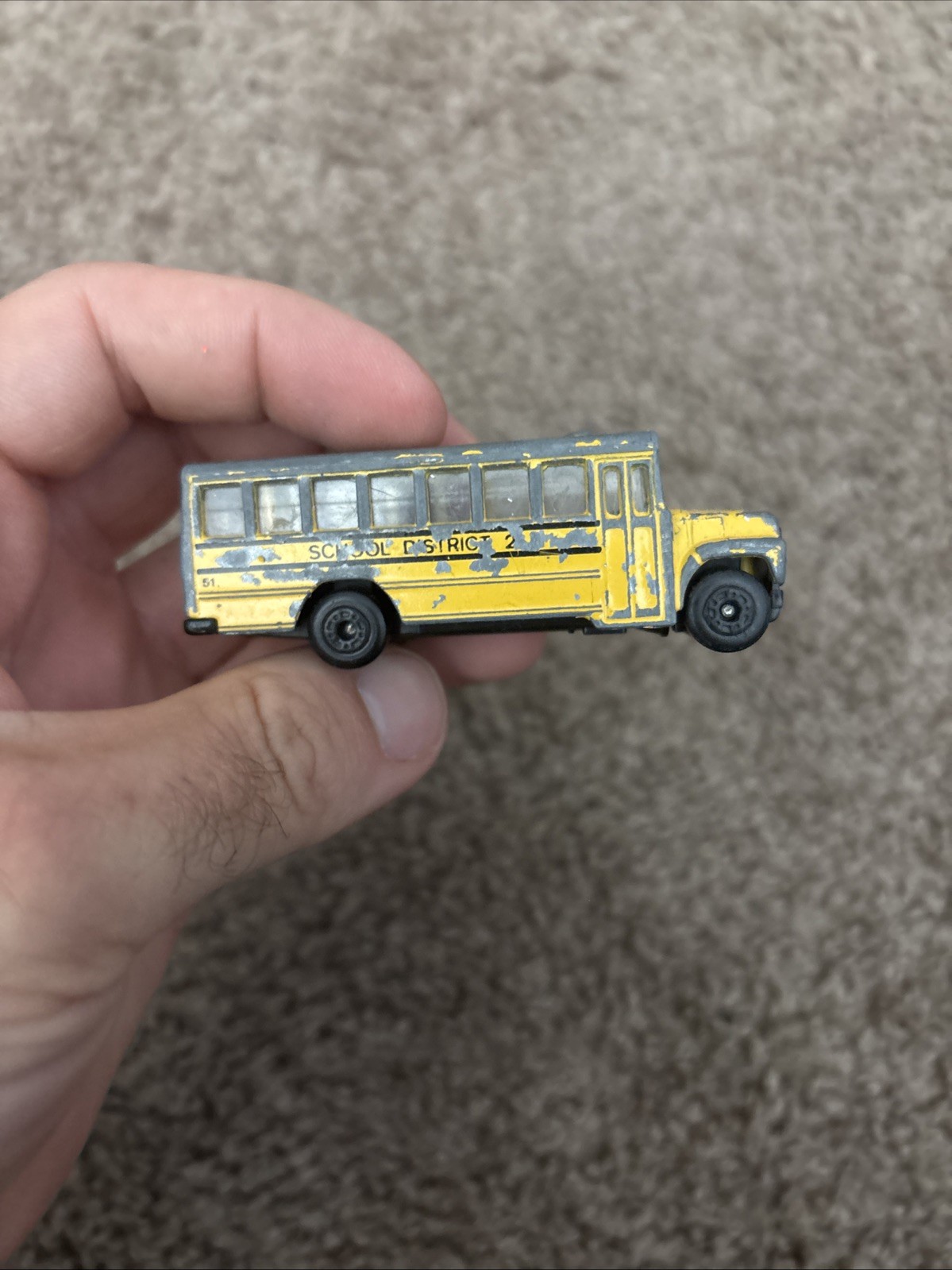 Matchbox School District 2 Diecast School Bus 1985 Collectible Toy Vehicle