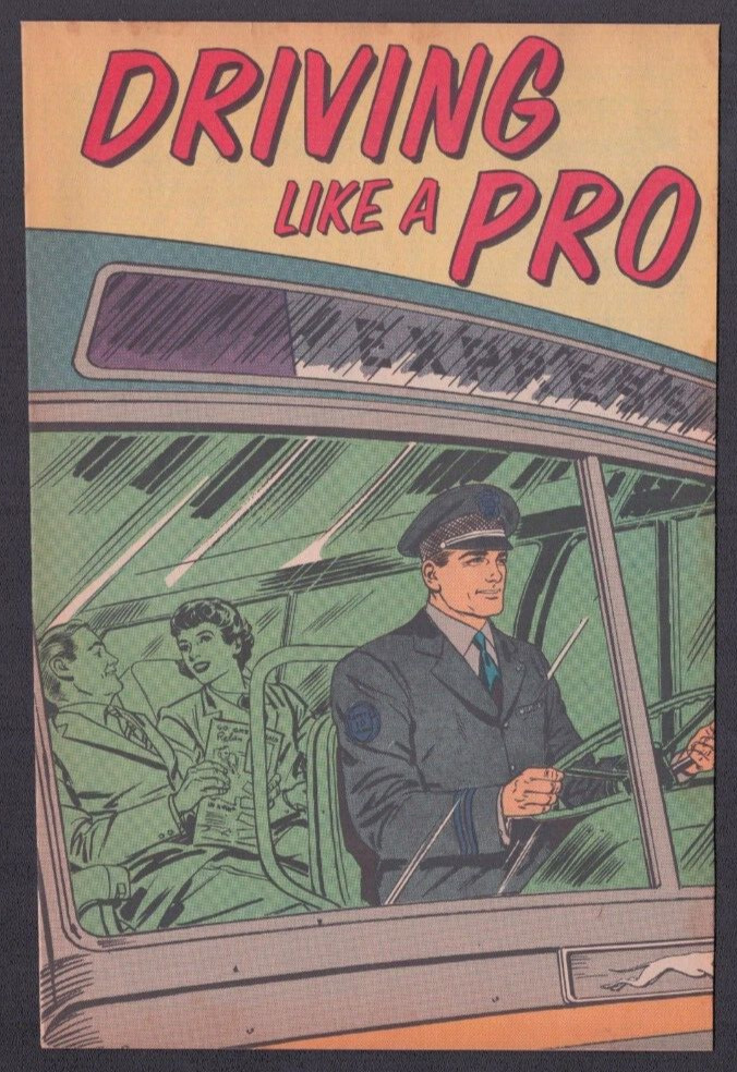 1962 Driving Like a Pro Greyhound Bus Comic Book Advertising Transportation