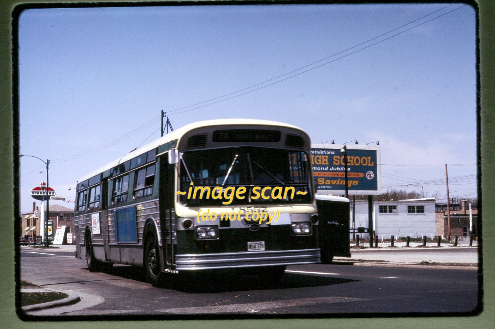 CTA Chicago Transit Bus 8557 in 1965, Kodachrome Slide h18a