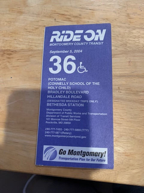 6 VINTAGE RIDE-ON BUS SCHEDULES. 2004-5 ROUTES 29,32(2),36,47(2) GREAT SHAPE