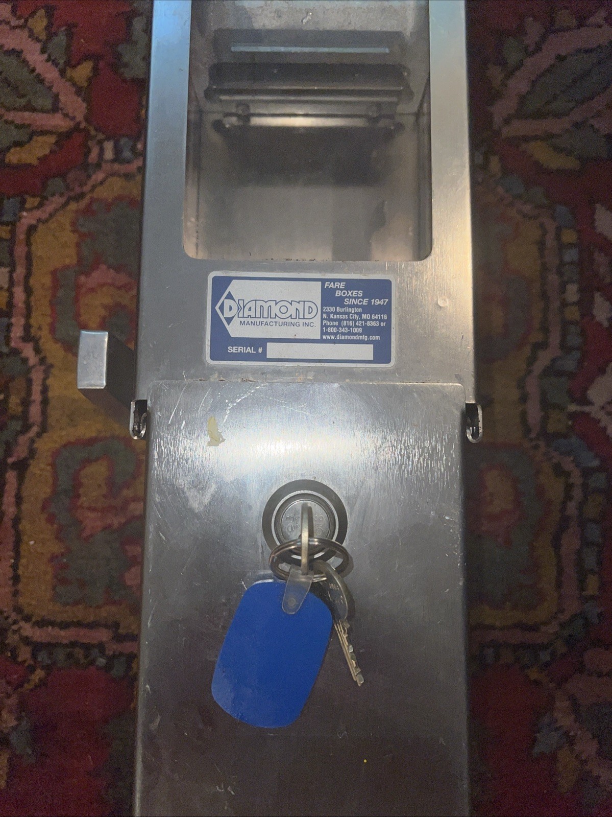 Diamond Model Fare box Has Two KEYS Bus Fare Box Single Vault