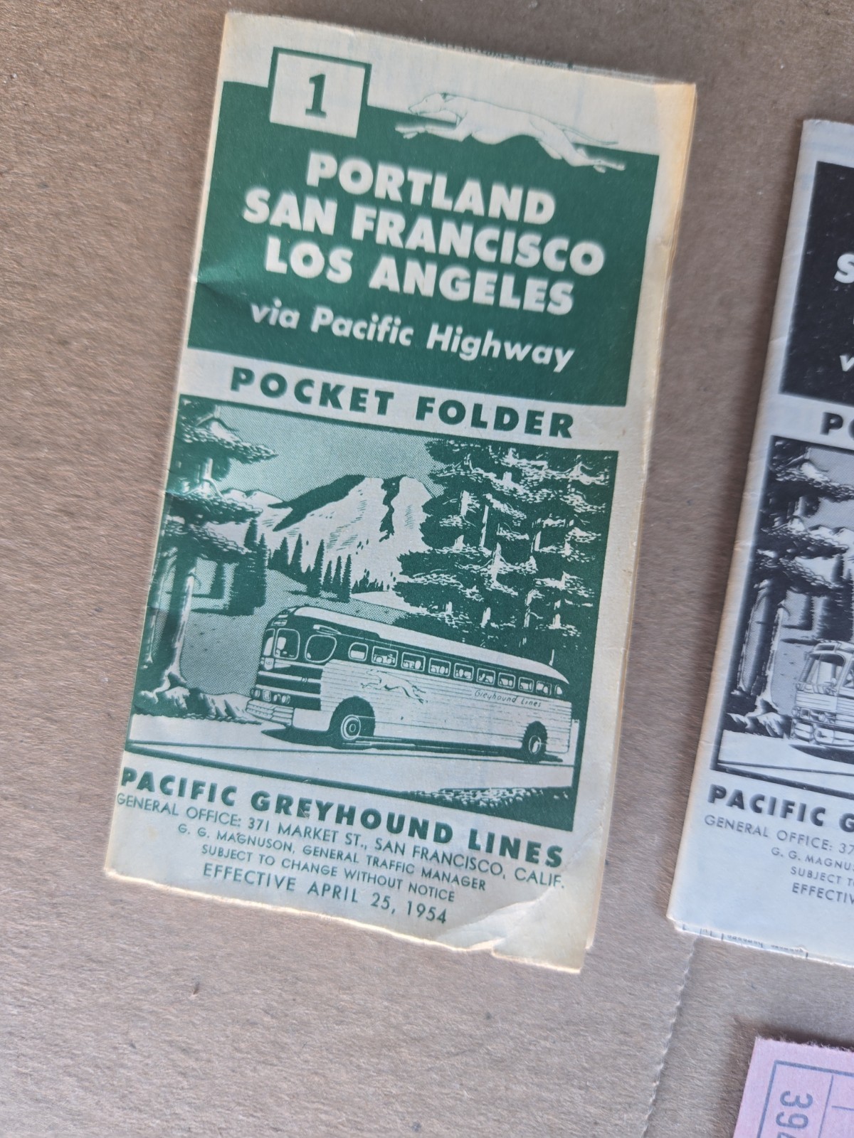 1950s Pacific Greyhound Bus Line Pocket Folder Envelope Identification Check Set