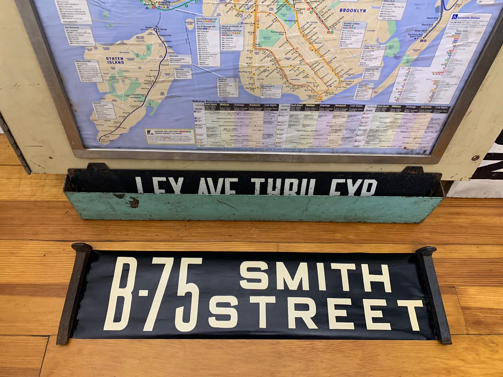 NY NYC BUS ROLL SIGN BROOKLYN SMITH STREET BMT RED HOOK BOERUM HILL BOROUGH HALL