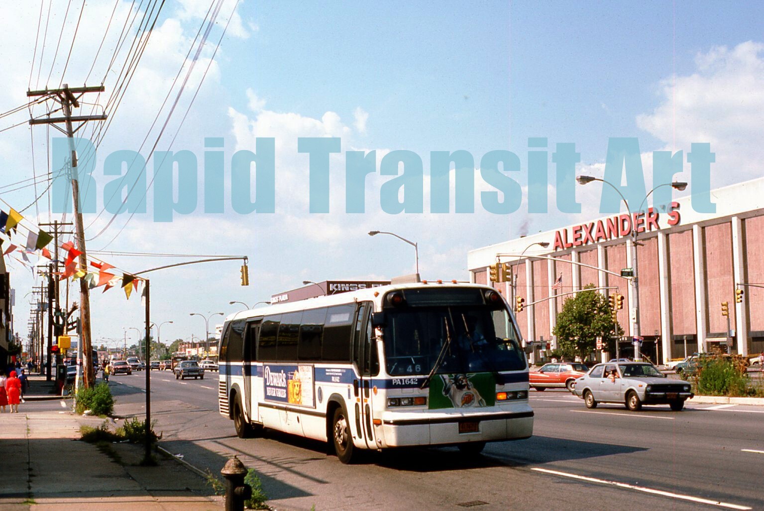 Vintage 1984 Slide New York City GMC RTS Bus PA1642 Kings Plaza Brooklyn NYC