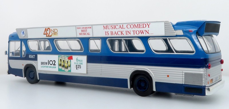 1963 GM TDH-5303 Transit Bus: MTA New York City 1:43 ABS Plastic Bus Model