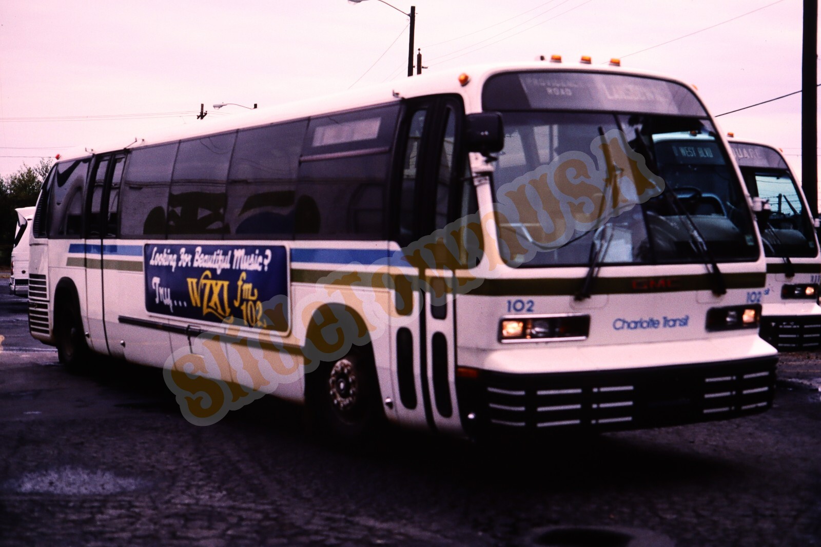 Vtg 1985 Bus Slide 102 GMC Charlotte Transit System North Carolina X4A069