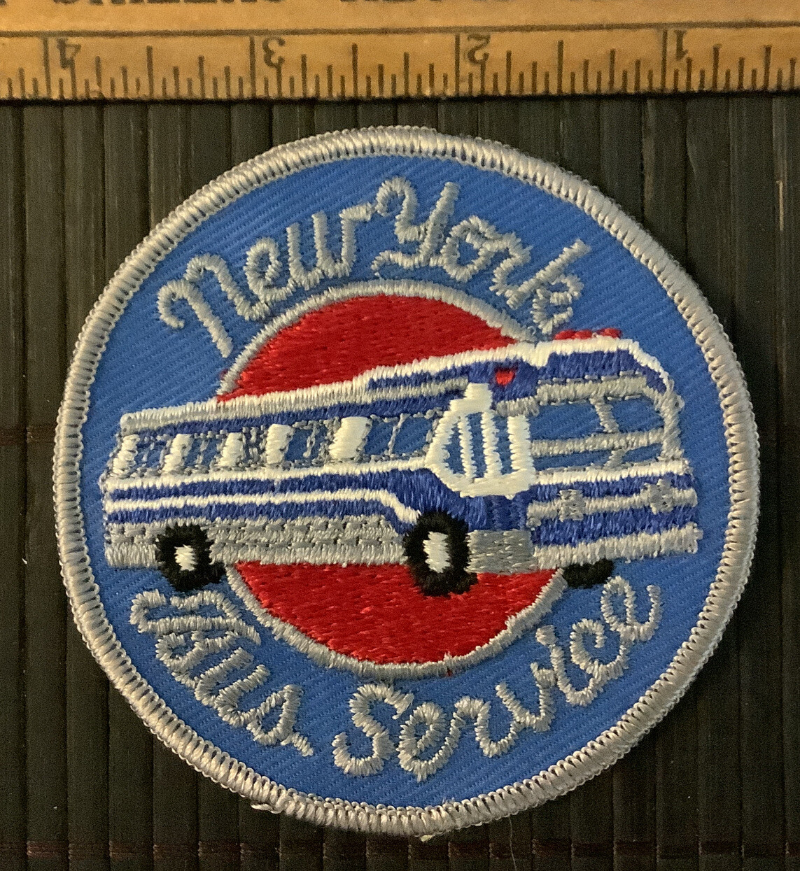 New York City Bus Rare Patch NYC Franchise Transit Red White & Blue Not Used