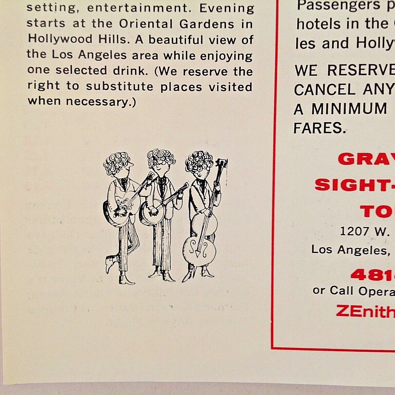 Vintage 1960’s 2 Pc Lot The Gray Line Los Angeles Oakland-Berkeley Muir Woods