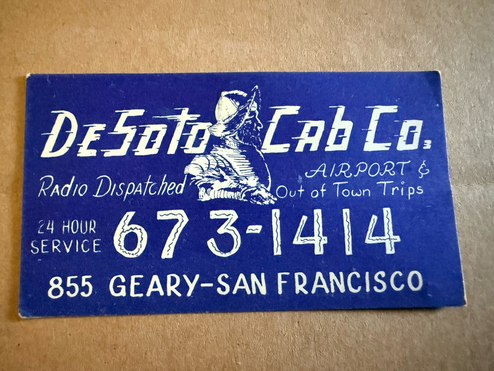 Vintage San Francisco Taxi Receipt DeSoto Cab Co Radio Dispatched c1950