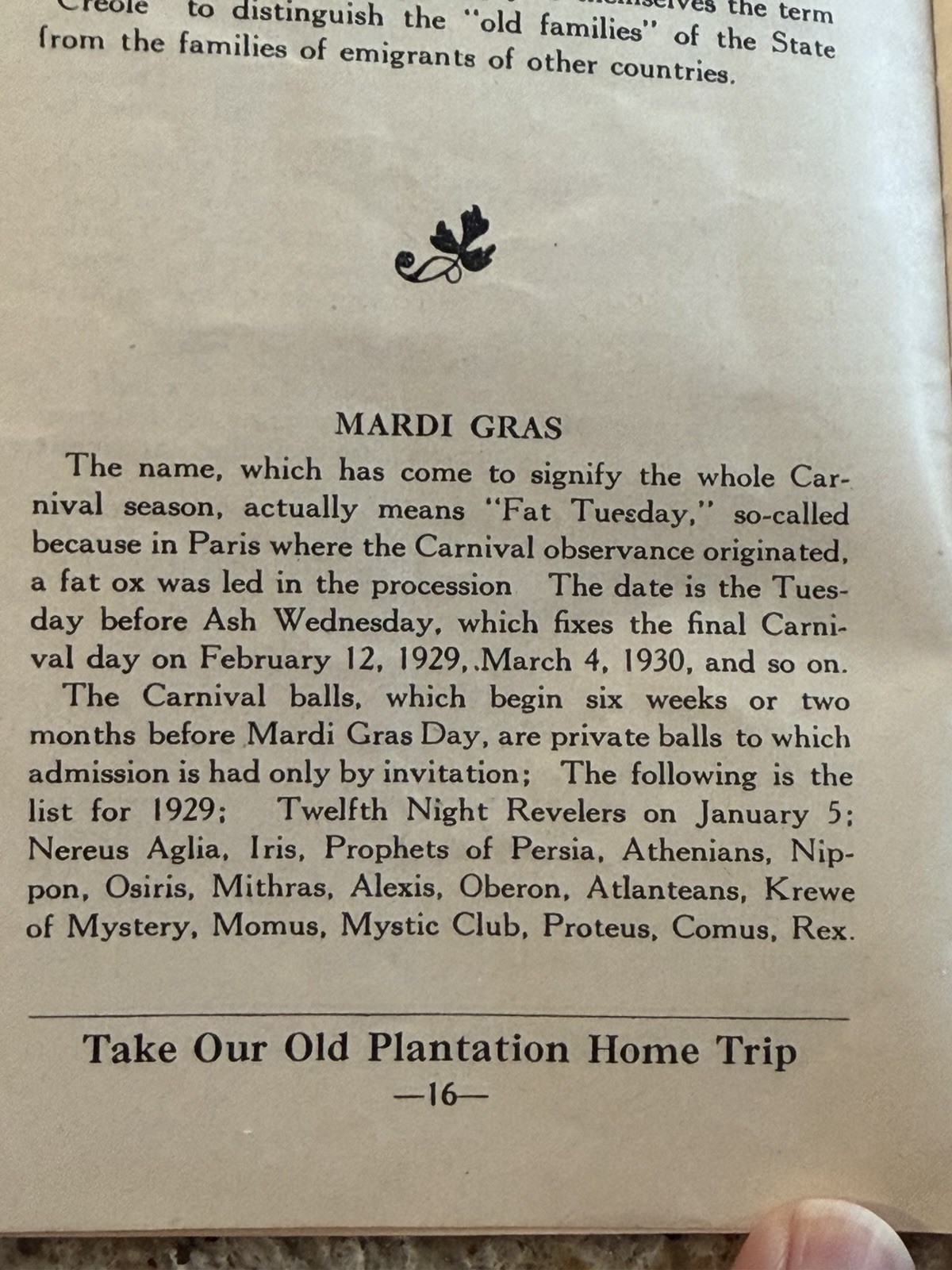 Vintage Travel Brochure 1929 Yellow Cab NEW ORLEANS Sightseeing Tours