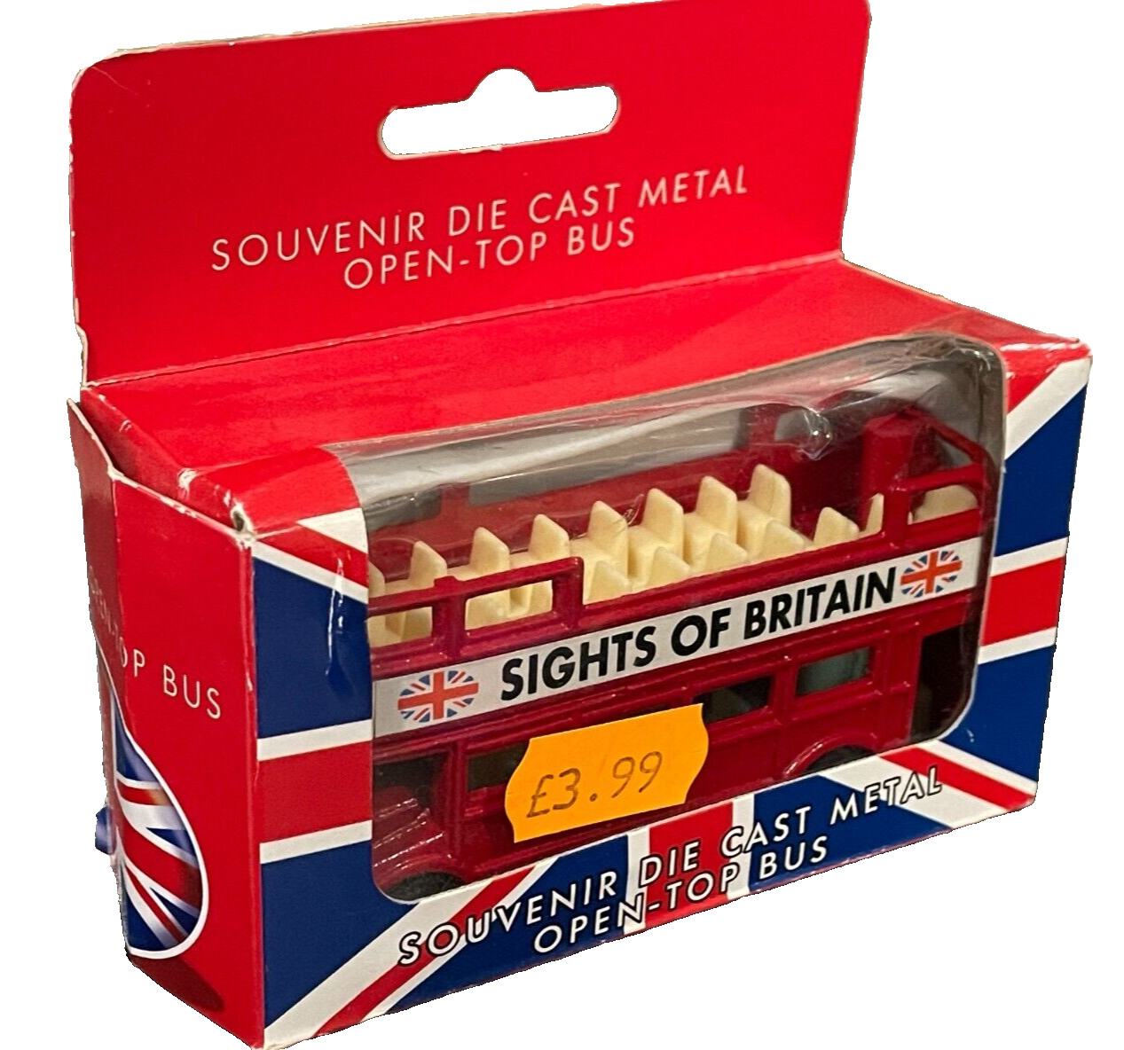 (1) ELGATE BRAND Souvenir Die Cast Metal Open-Top Double Deck London Bus