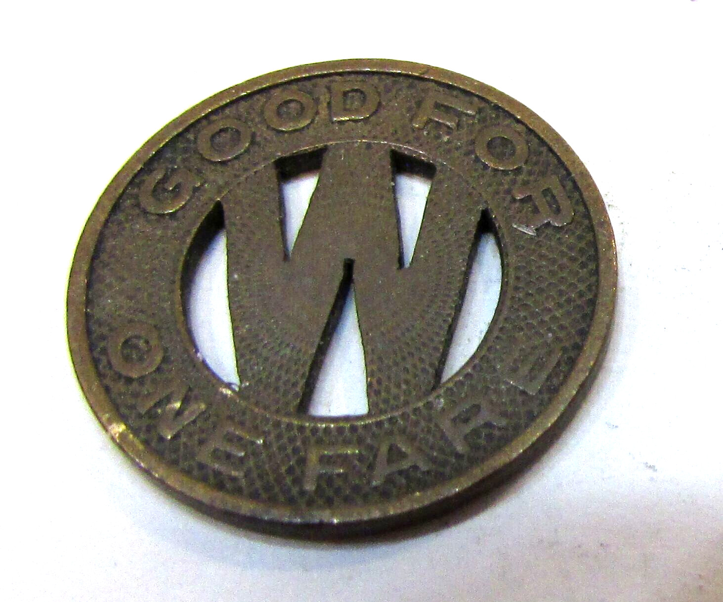 Old 1940s Warren Transport Co Ohio Train Bus Trolley Street Car Fare Brass Token