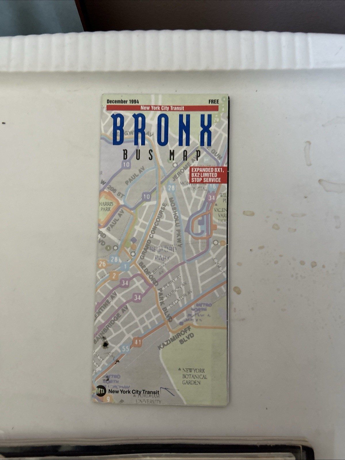 New York City Transit Bronx Bus Map September 1996