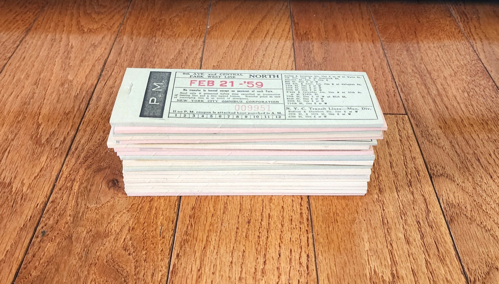 LOT OF 20 – NYC OMNIBUS CORPORATION BUS TRANFER TICKET BOOKS MANHATTAN NY