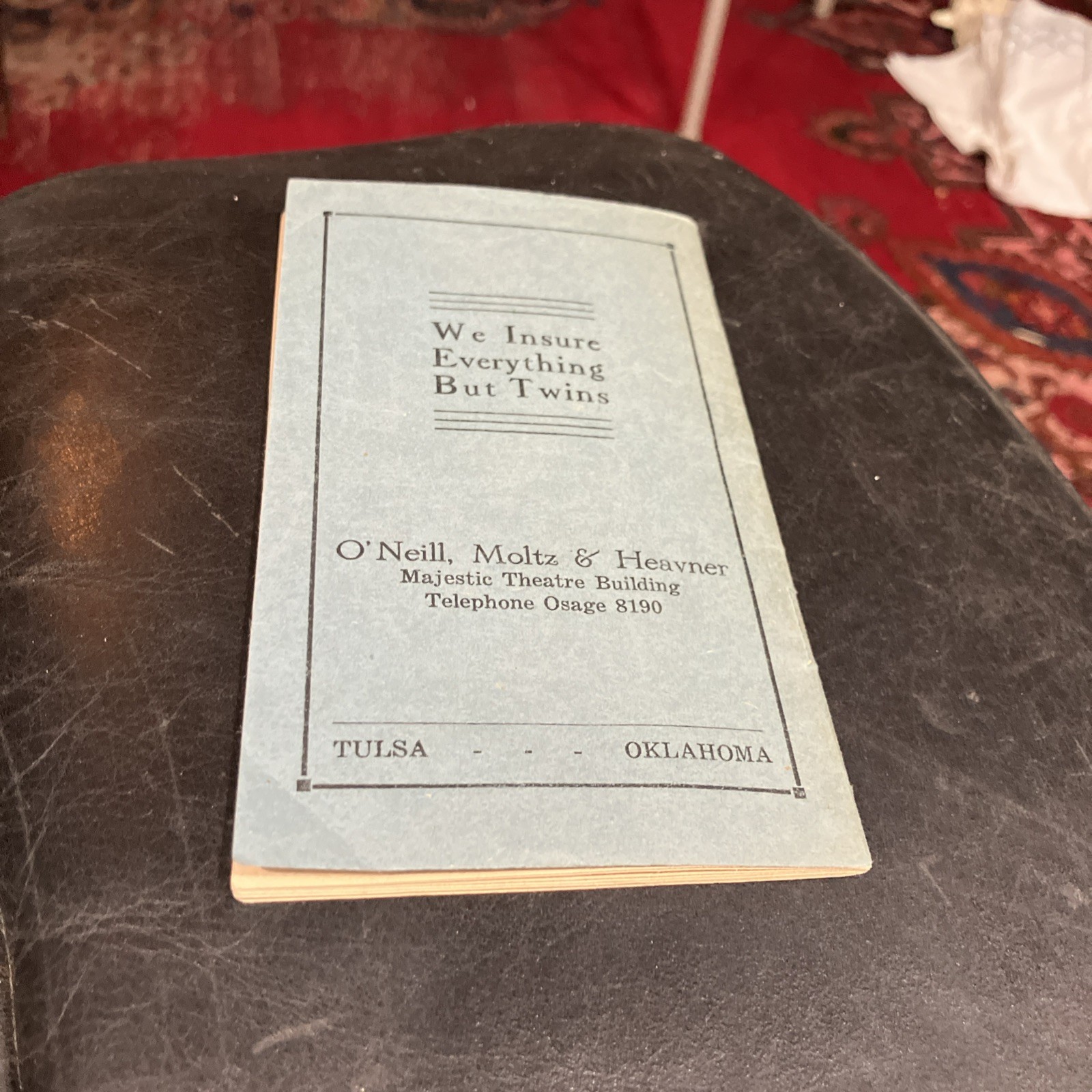 1920’s RD Taxi Rail Fare Guide “From Tulsa To” For March