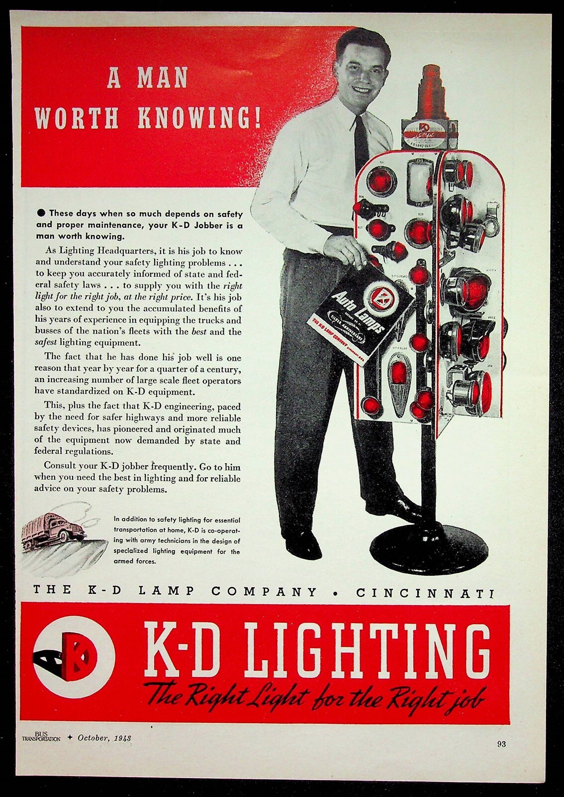 1943 Heywood Wakefield WWII Bus Seats Wartime Ad K-D Lighting Cincinnati