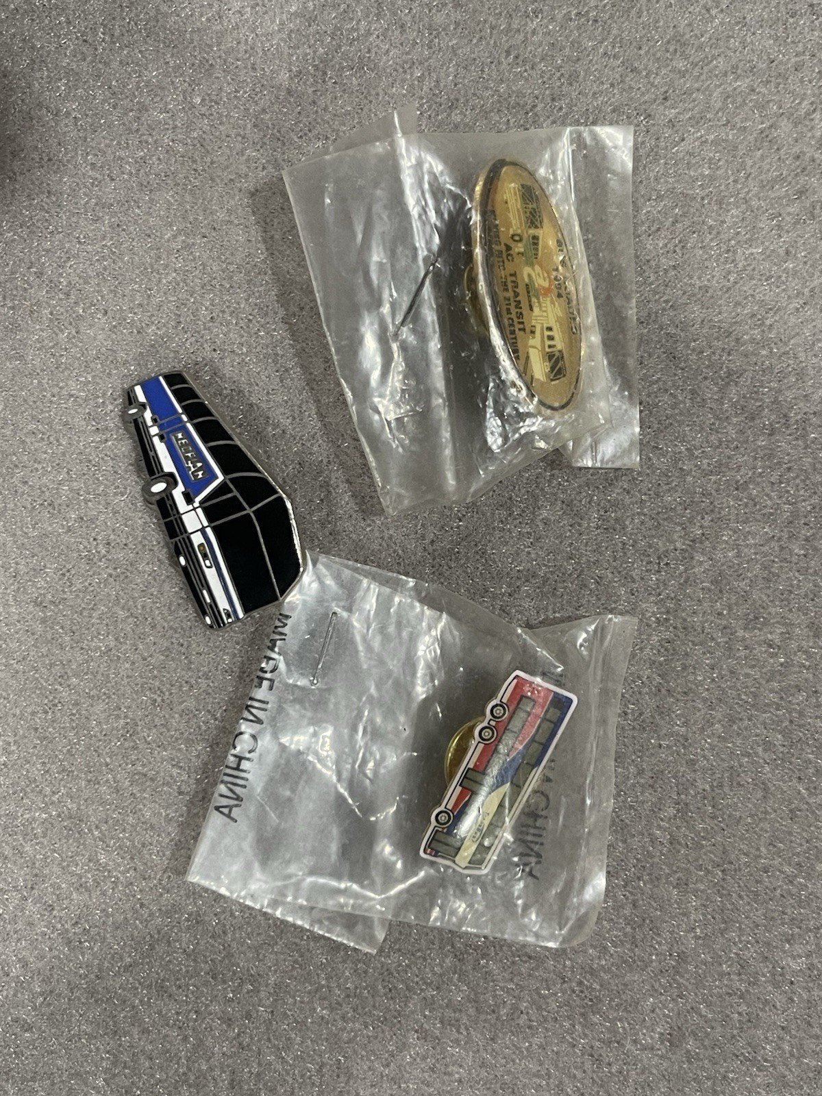 Vintage Bus Transit Pin Lot AC Transit Bus Rodeo 1994 + Coach Bus Lapel Pins