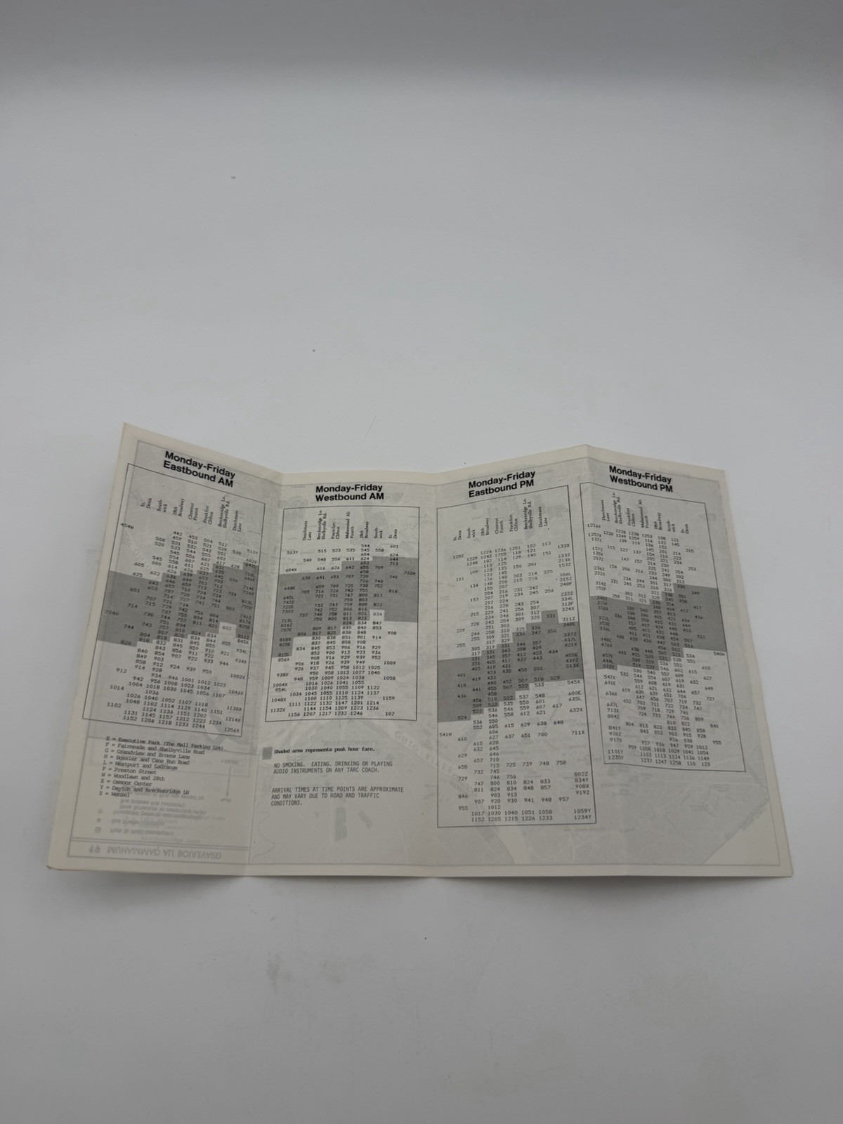 1987 TARC Route 19 Muhammad Ali Blvd Louisville KY Bus Schedule Map Vintage