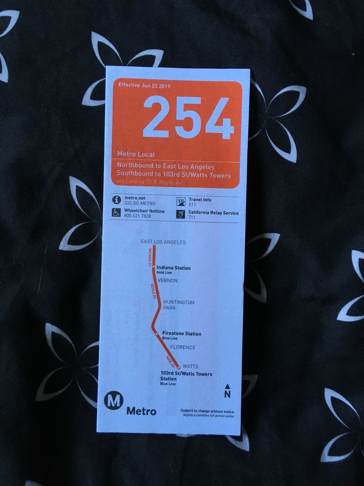 Metro Los Angeles (LACMTA) Line 254 [Effective June 23, 2019]