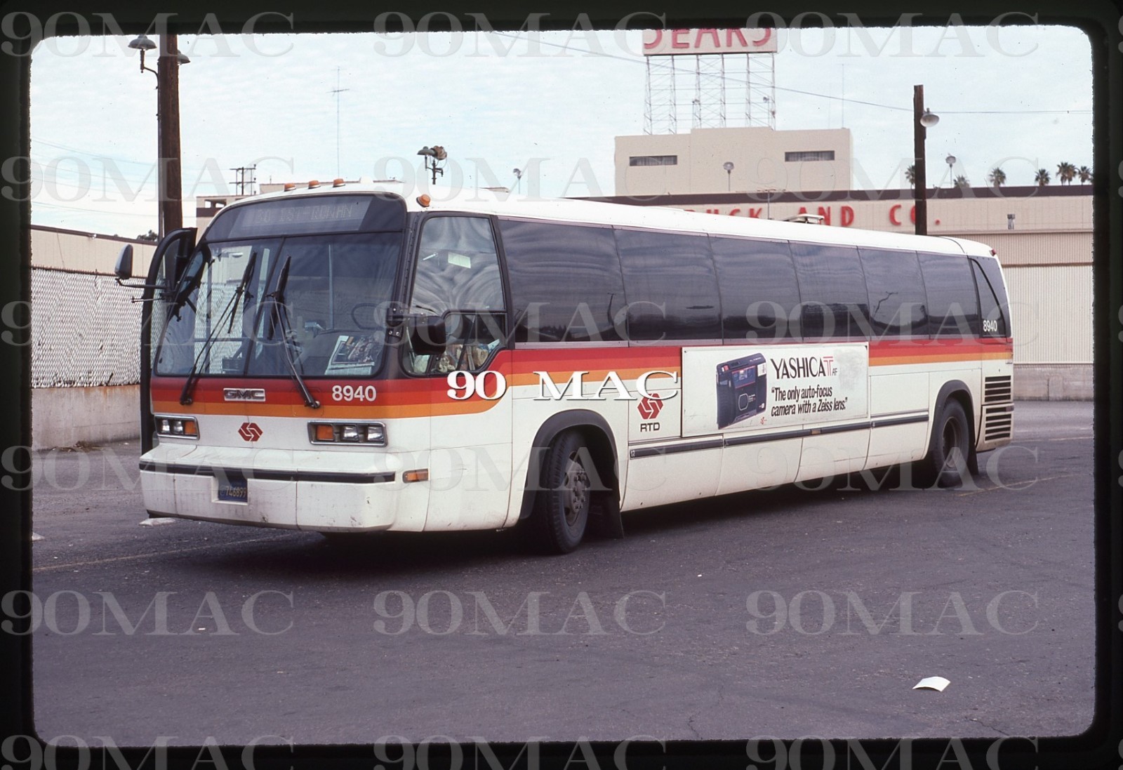 RTD-SCRTD. GM RTS BUS #8940. Los Angeles (CA). Original Slide 1984. Rimpau Loop.