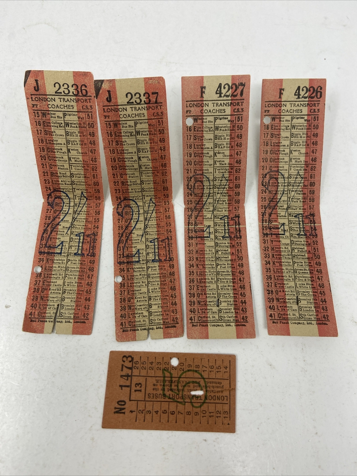 Vintage Lot of London Transport Tickets Bus Coaches England Britain Ephemera