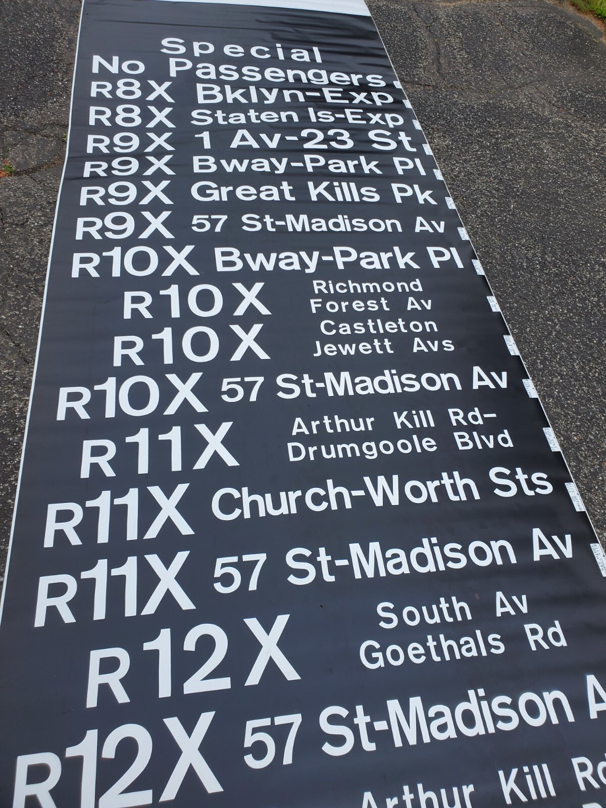 1972 NYCTA BUS ROLL SIGN CURTAIN BROOKLYN QUEEN’S STATEN ISLAND EXPRESS NY NYC