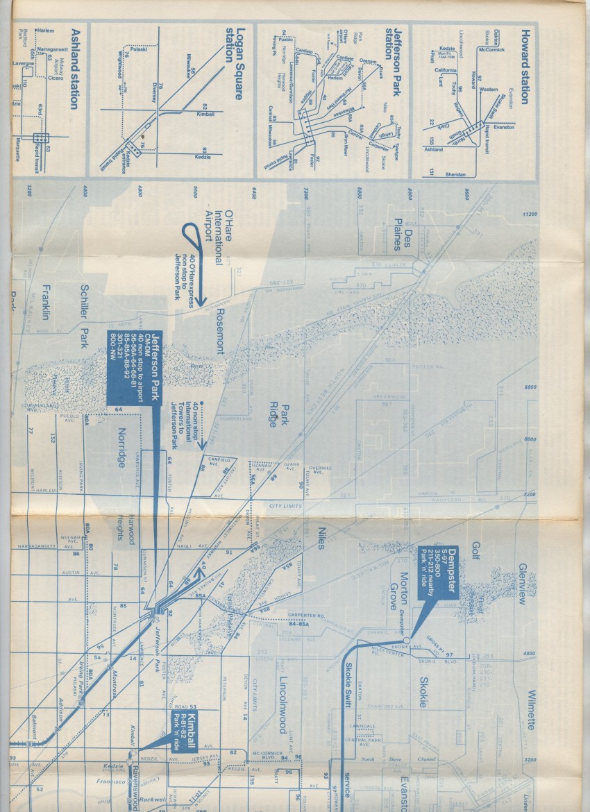 CTA Route Map Chicago Metropolitan Area Chicago Transit Authority 1972