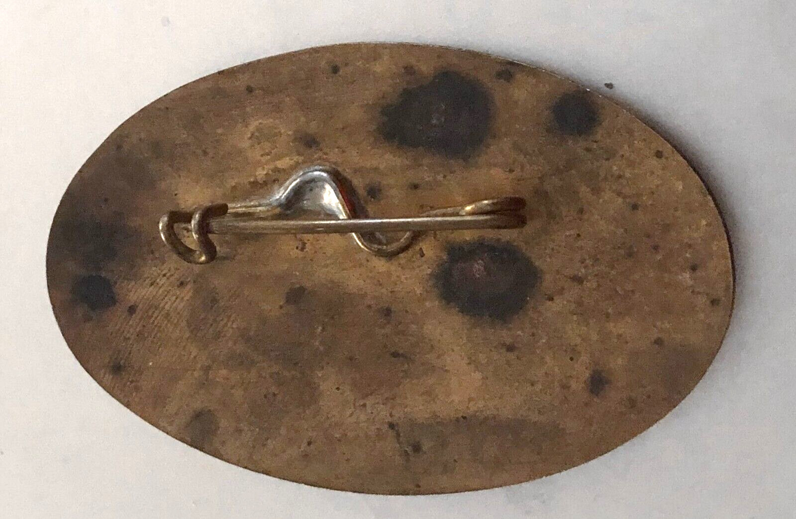 Vintage YELLOW CAB COMPANY BRASS BADGE; Reliable & Efficient; “C’ Clasp Design