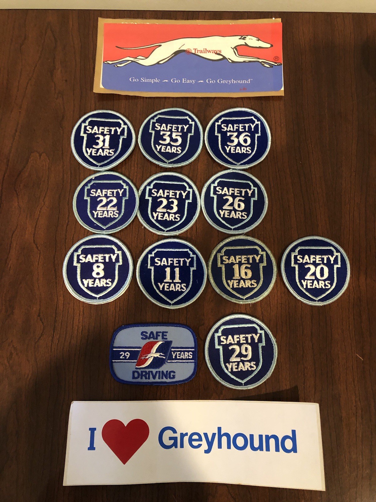 ORIGINAL GREYHOUND BUS DRIVER SAFETY Patches 1960-80’s RETIRED DRIVER 45 YEARS!