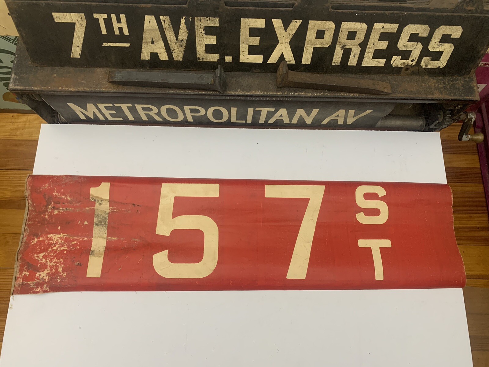 NY NYC BUS ROLL SIGN 157 STREET MANHATTAN WASHINGTON HEIGHTS HARLEM NEIGHBORHOOD