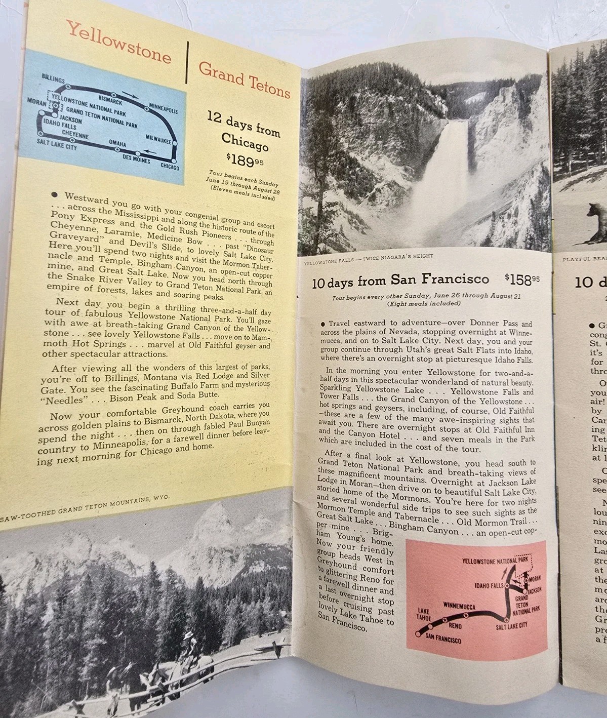 1940s Greyhound Bus Vtg Escorted Tours Travel Booklet COLOR Brochure Mexico FL