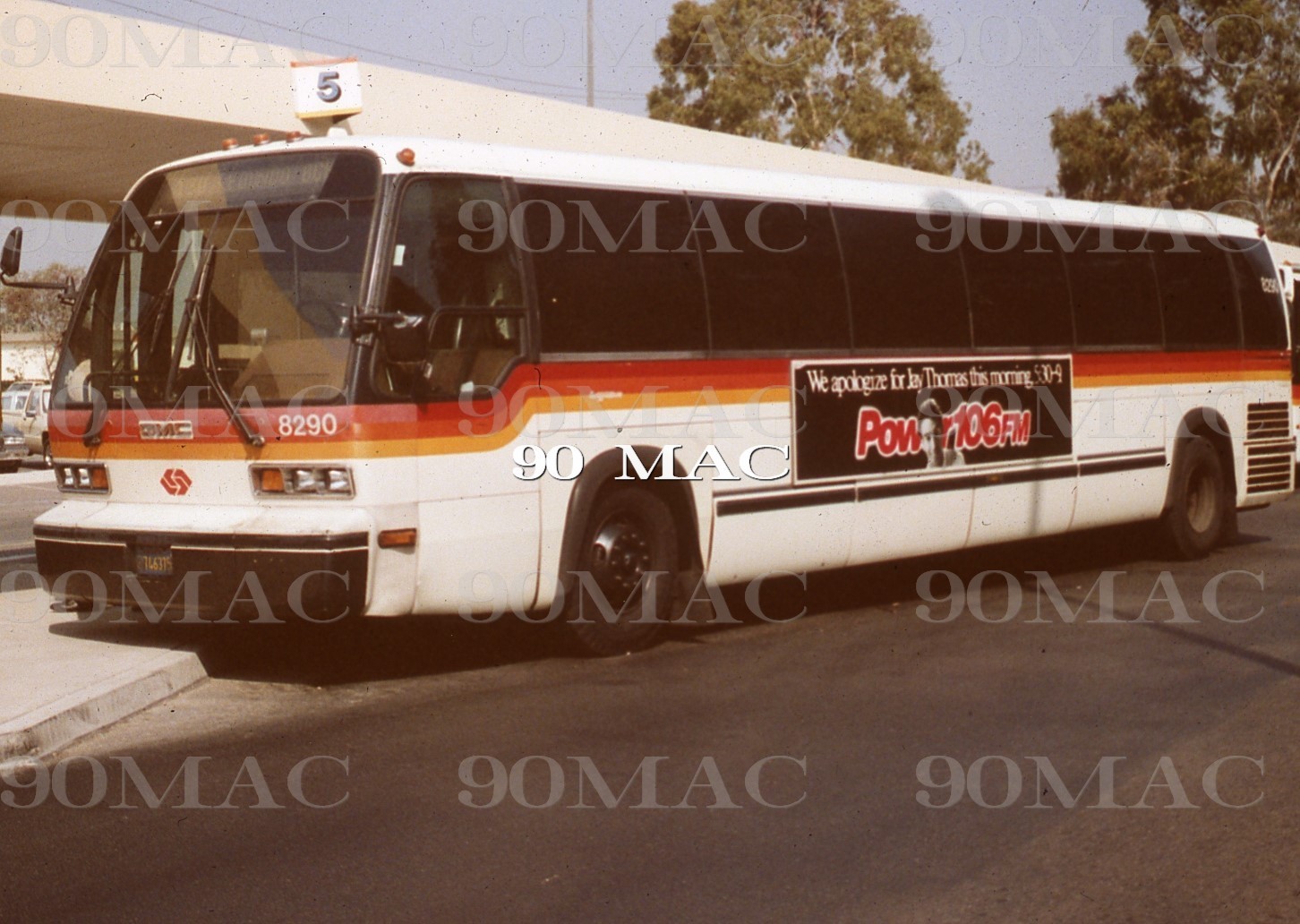 SCRTD-RTD. GM RTS BUS #8290. Fullerton (CA). Original Slide 1987.