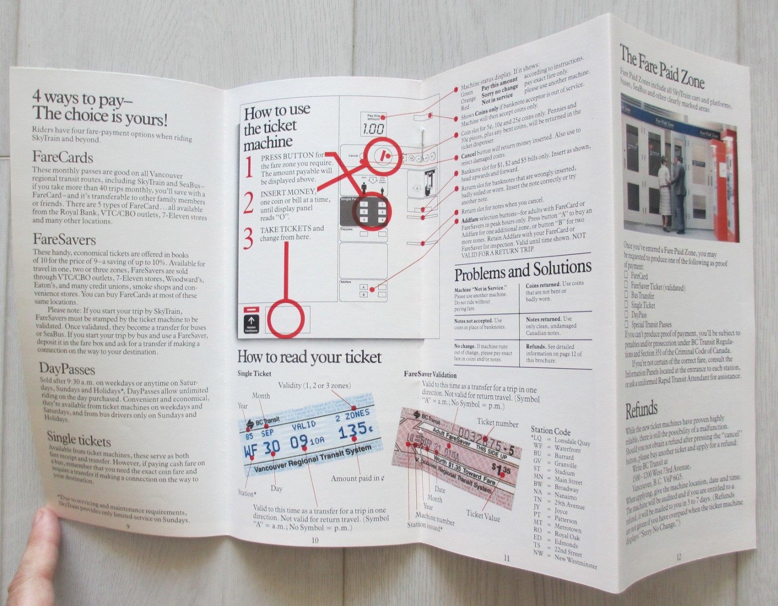 Lot of 3 Vintage 1980s Vancouver BC Transit Items Guide Map Brochures Canada