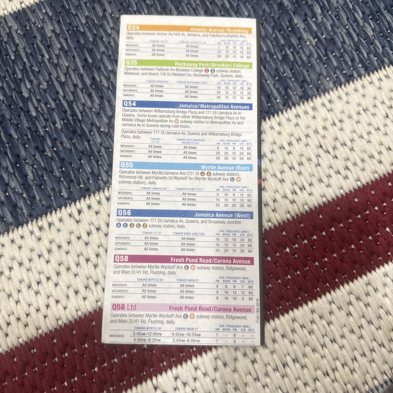 Full Size MTA Transit Brooklyn New York Bus Route Travel Map November 2019 🚍