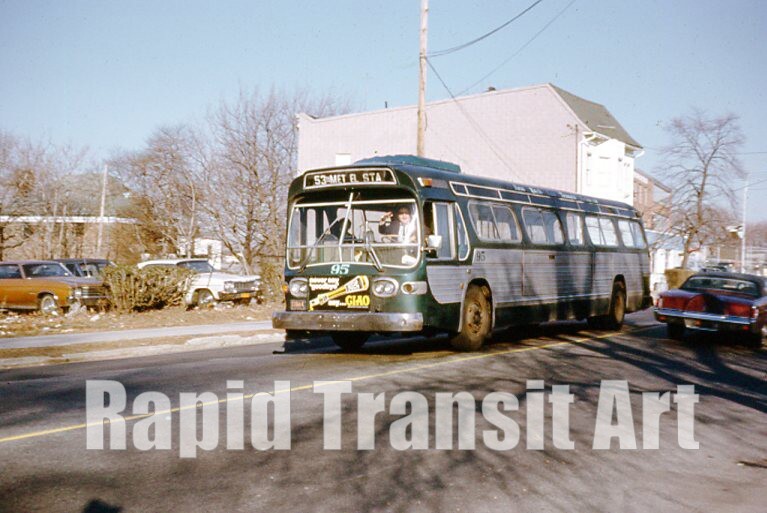 Vintage 1973 Slide New York City Bus 95 GMC TDH-5301 Metropolitan Avenue Queens