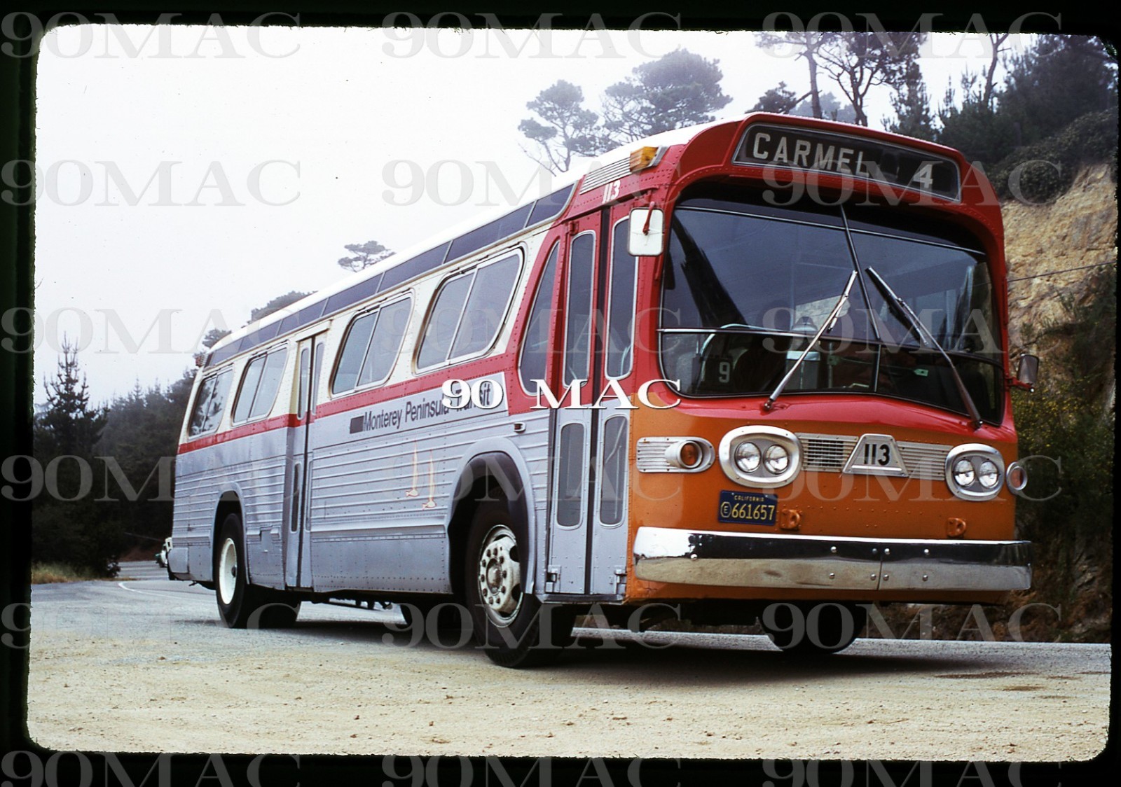 MPT-JPA. GM COACH BUS #113. Monterey (CA). Original Slide 1975. (A)