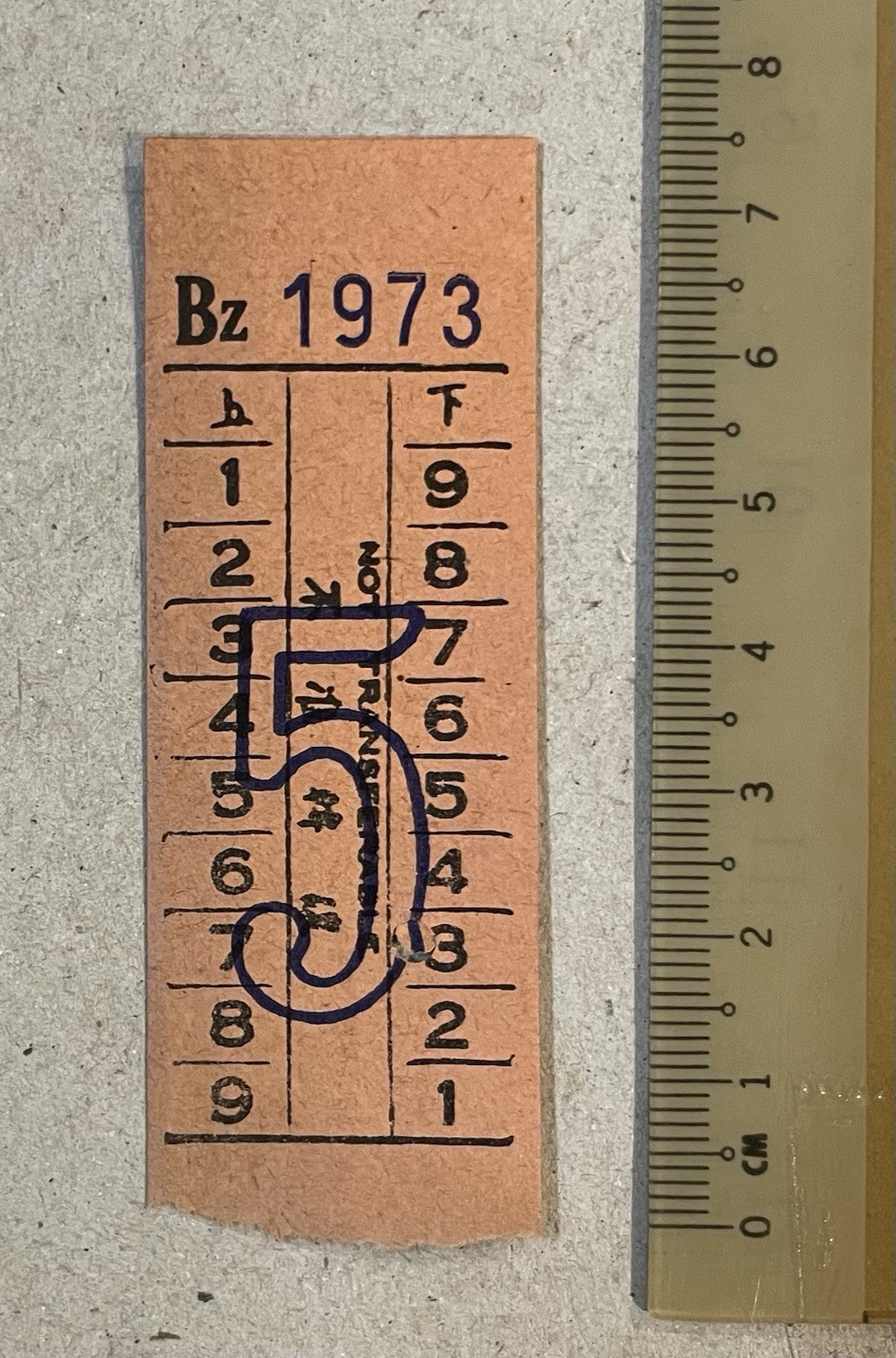 Old Singapore Hock Lee Amalgamated Bus Co. Ltd. Bus Ticket 5 cents 福利联合巴士
