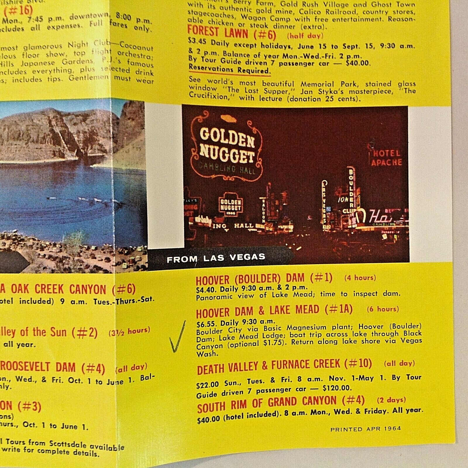 Vtg 1964 Tanner Gray Line South California Arizona Nevada Sightseeing Brochure