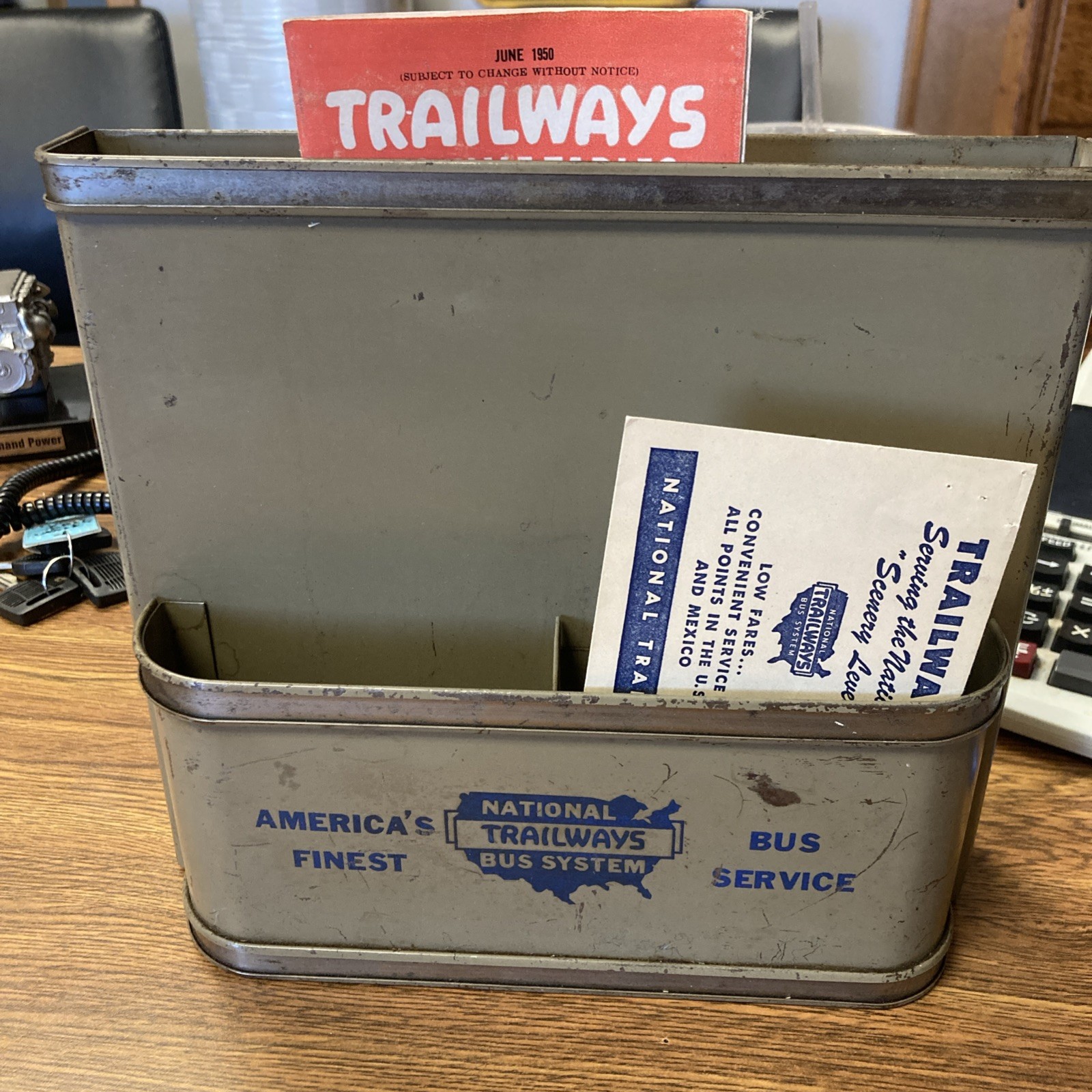 National Trailways Bus System Sign , Display,Old, Rare