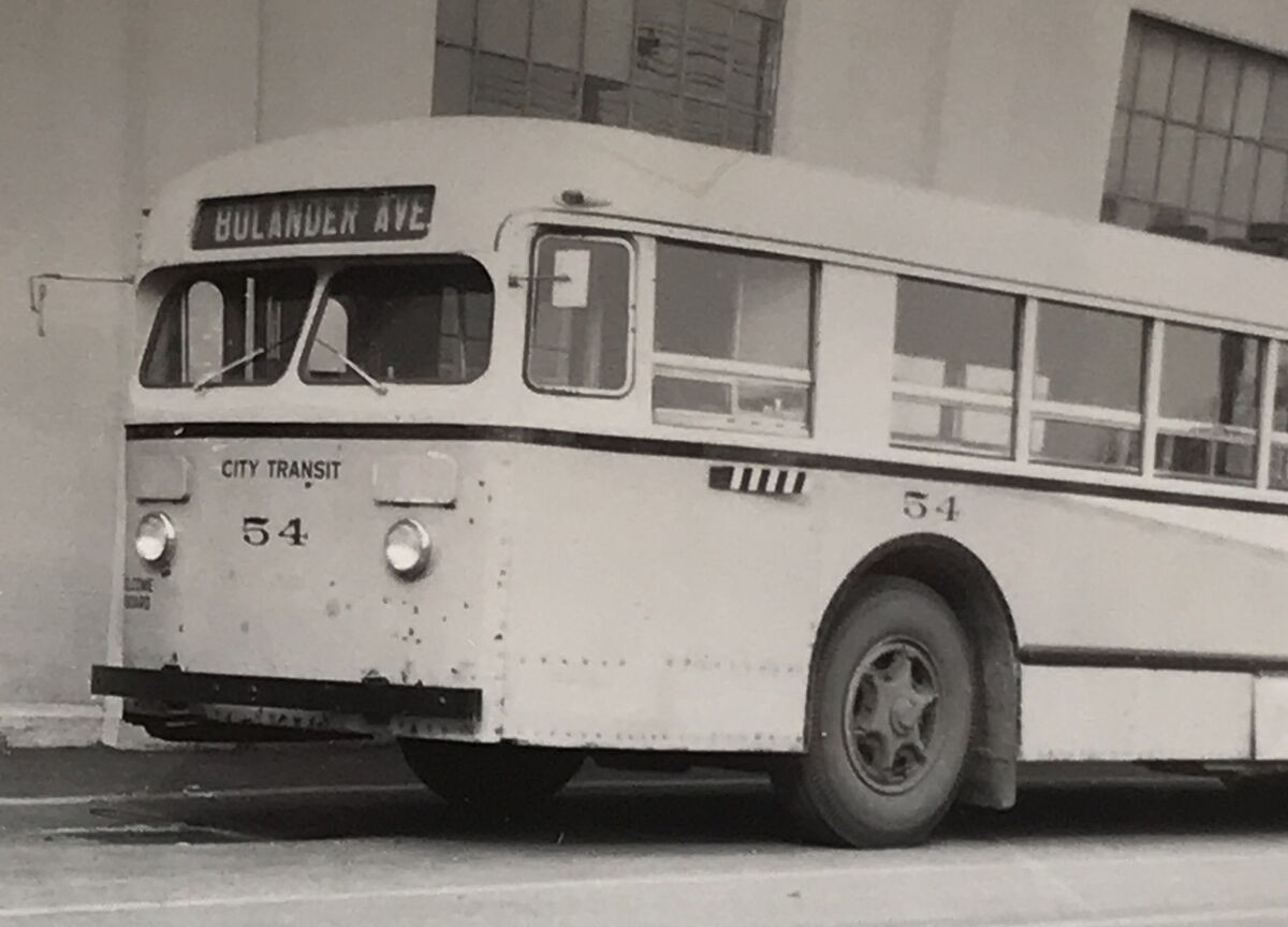 City Transit Lines CTL Dayton Ohio Bus #54 Bolander Avenue B&W Photograph