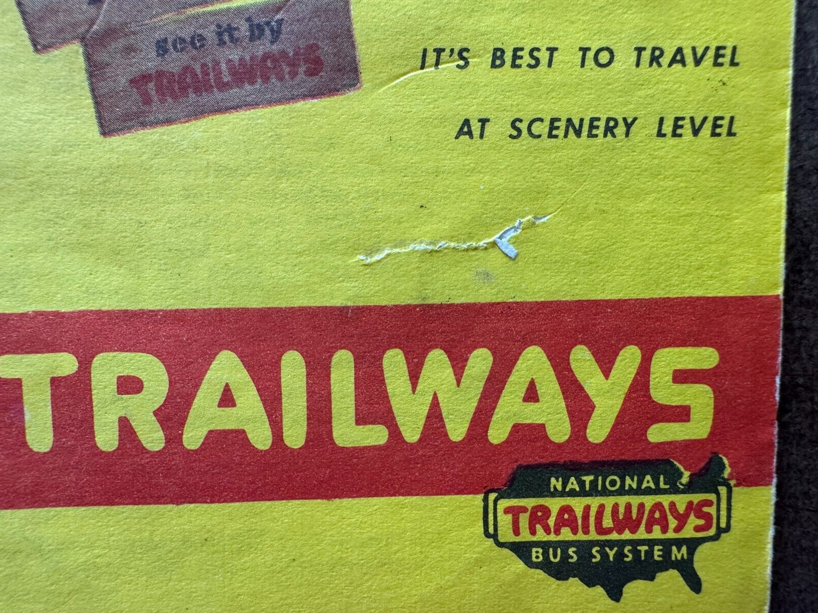Vintage ca 1950s National Trailways Bus System Brochure Tours Pleasure Planned..