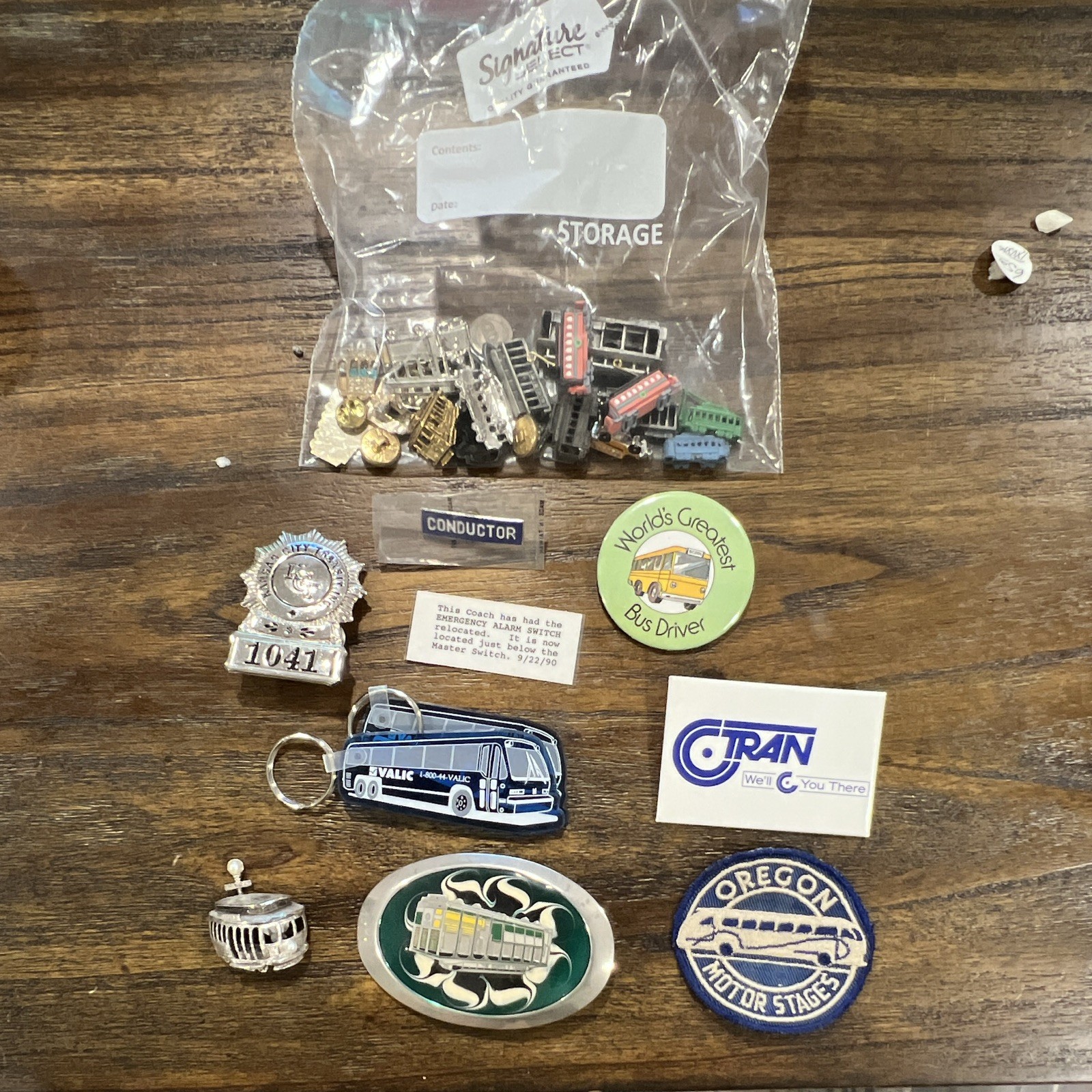 Vintage 1990 Bus & Transit Collectibles Lot Pins Patch Keychain Badge Oregon