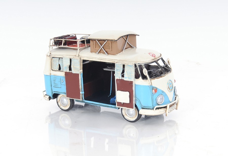Volkswagen Camp Bus Model Metal Handmade Fully Assembled Home office Decor Gift