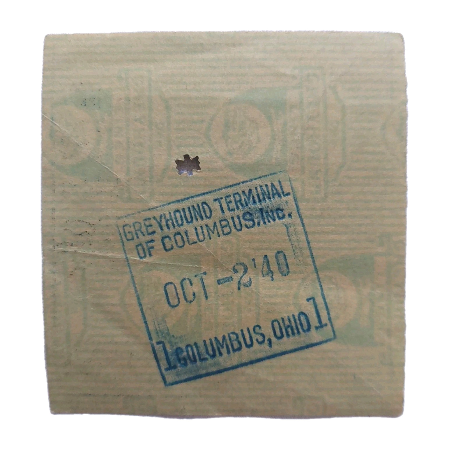 Greyhound Lines Bus Baggage Paper Ticket PA 1940 (p1b)